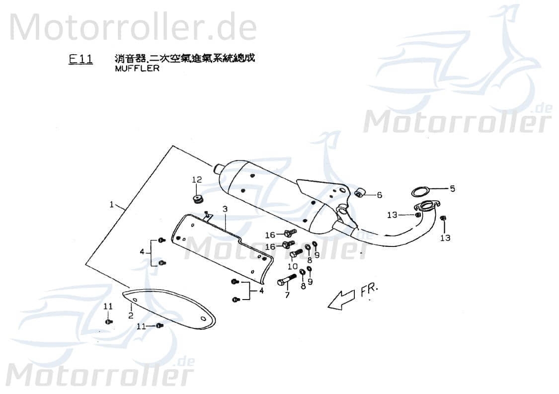 PGO Bundschraube M6x80mm Star 50 Flanschschraube 50ccm 2Takt Motorroller.de Maschinenschraube Flansch-Schraube Maschinen-Schraube Bund-Schraube