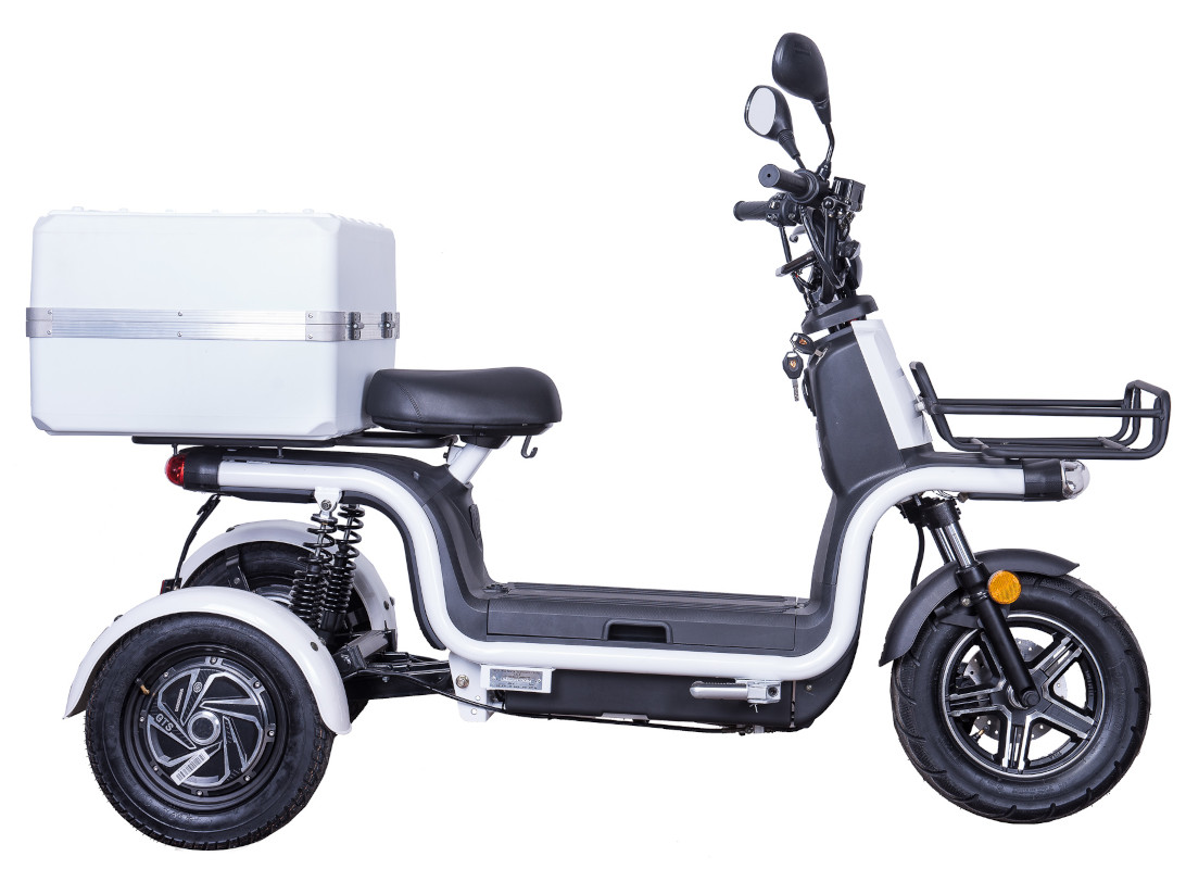 Dreirad Scoody E Trike ZT-29B 45 km/h weiß 2x800 Watt Lithium-Ionen Elektroroller E-Scooter E-Roller Dreiradroller mit 2 Akkus
