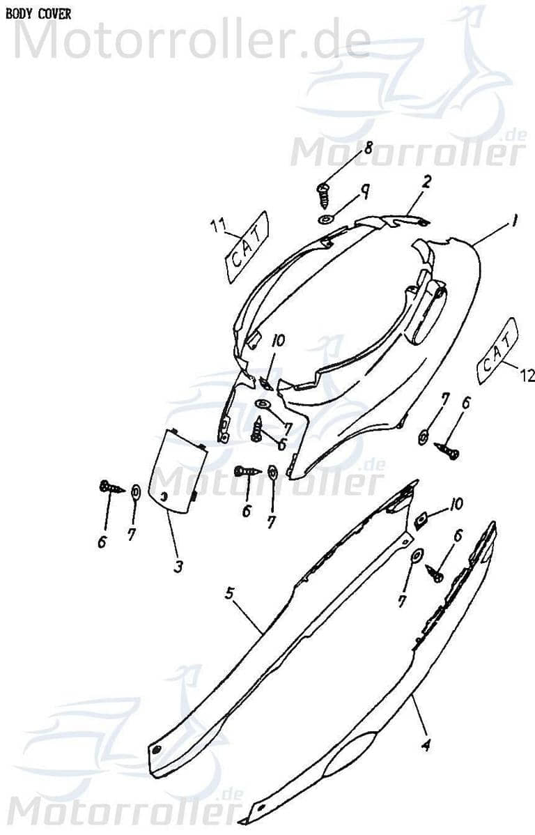 Adly Cat 50 Seitenverkleidung 50ccm 2Takt 83503-118-000 Motorroller.de Seitendeckel Seitenabdeckung Seitenleiste Seiten-Verkleidung Seiten-leiste