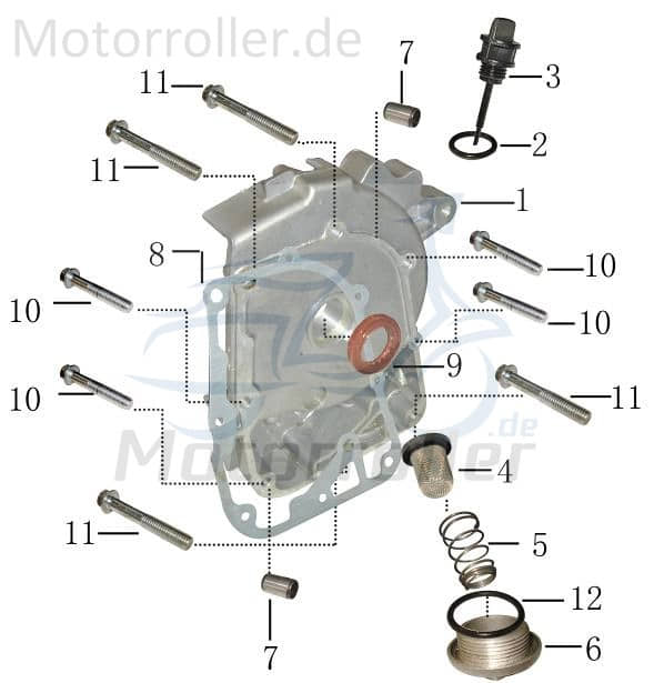 Deckel Ölsieb Gewinde 30mm Schlüsselweite 17mm 50ccm 4Takt Motorroller.de 50-180ccm 152QM ohne O-Ring Kappe Abdeckung Schutz Verkleidung Platte Cover