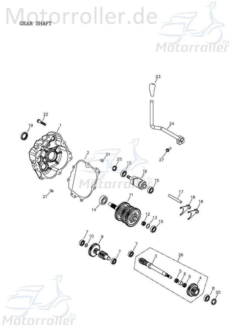 Buchse Hülse Kickstarter Passhülse AWA-139QMB-053-000
