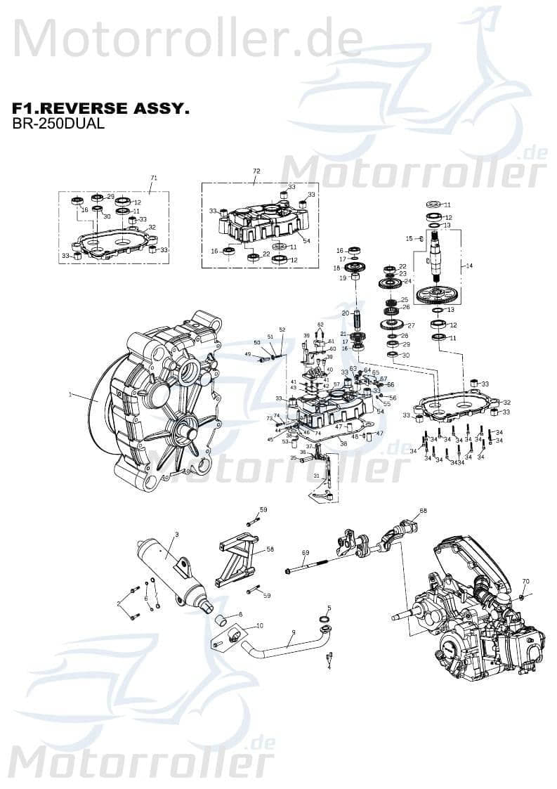 PGO Motoraufhängung Bugrider 250 Motorachse 250ccm 4Takt Motorroller.de Halterung Motor-Halter MotorHalter PGO 250ccm-4Takt Buggy Ersatzteil Service