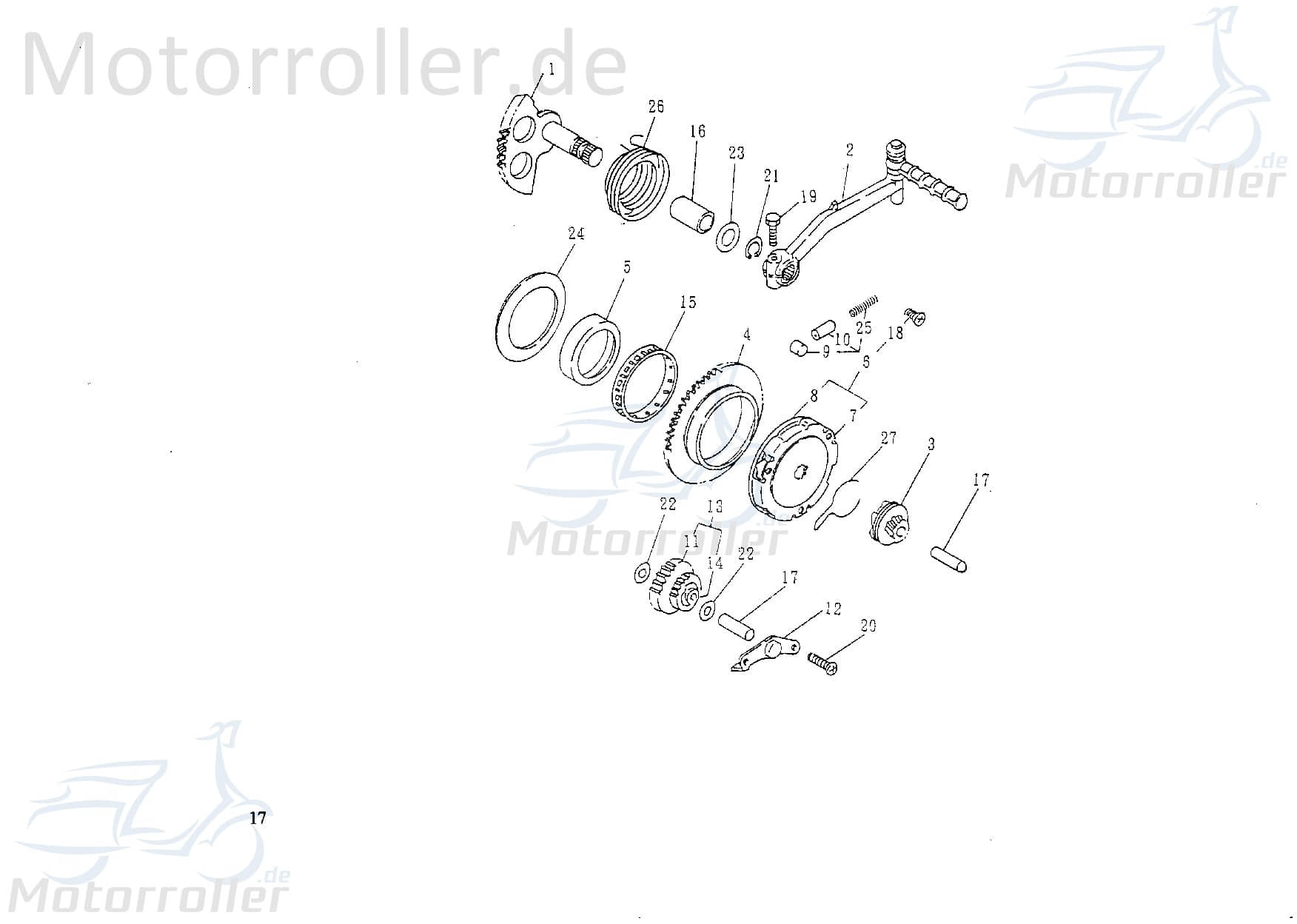 Seegering 14mm Jonway Florett 50 RS DD Nutring FIG E1-23-neu Motorroller.de Seegerring Klemmring Sicherungsclip 1E40QMB Scooter Galactica 2.0 50 DD