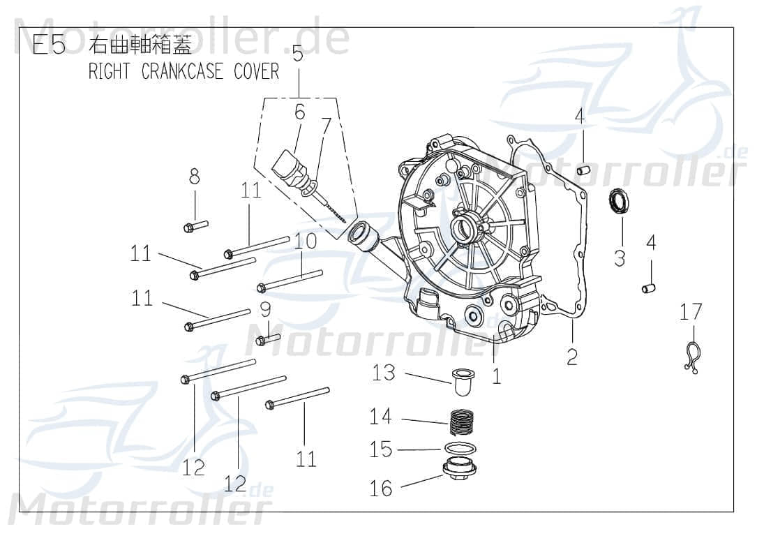 PGO Bugrider 200 Kurbelgehäuse rechts Motorgehäuse Buggy 200ccm 4Takt C70680100000 Motorroller.de Motorblock PGO 200ccm-4Takt Ersatzteil Service