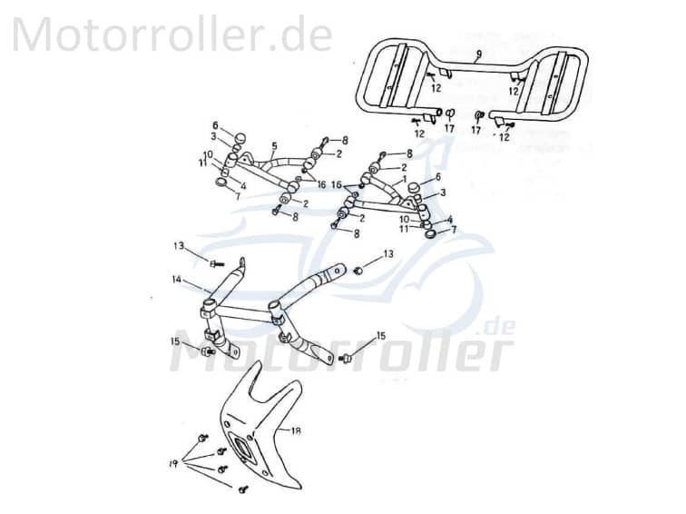 Adly Bundschraube M8x15mm Maschinenschraube Quad 50ccm 2Takt Motorroller.de Flanschschraube Flansch-Schraube Maschinen-Schraube Bund-Schraube ATV UTV