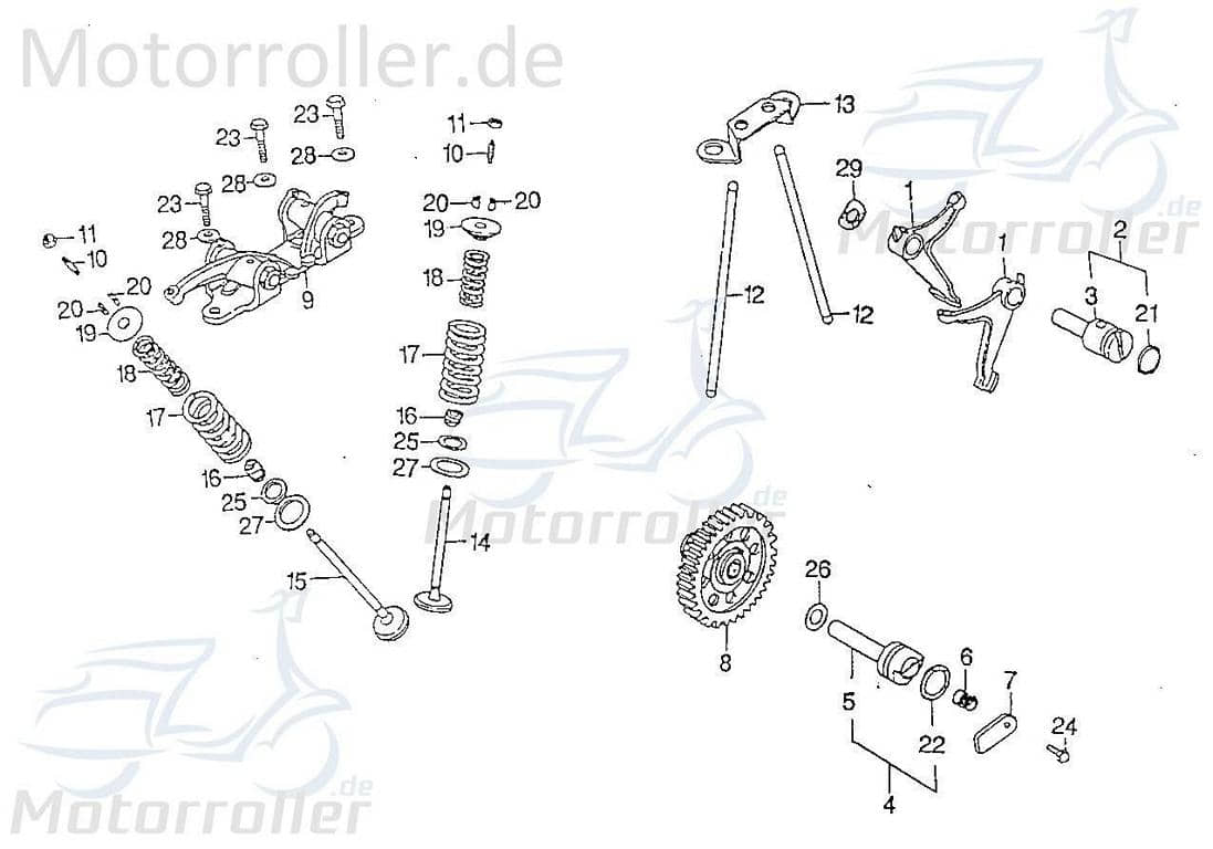 SMC Chopper 125 Ventilfeder innen 125ccm 4Takt 14761-CHP-00 Motorroller.de Druckfeder Spiralfeder Ventilfedern Spring-Feder Druck-Feder Spiral-Feder