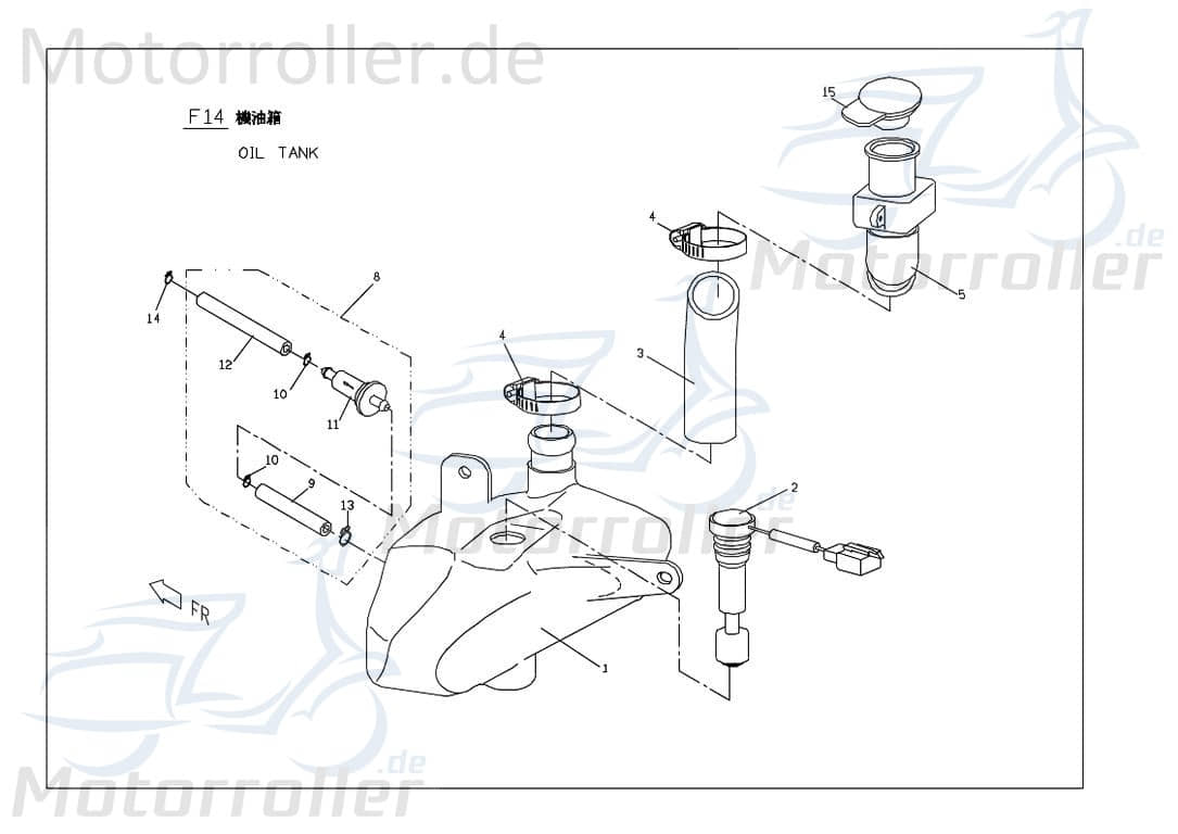 PGO Ölstandgeber T-Rex 50 Grenzwertgeber Ölsensor 50ccm 2Takt Motorroller.de Ölstandsanzeige Ölstandsgeber Öltankgeber Anzeigeeinheit PGO 50ccm-2Takt