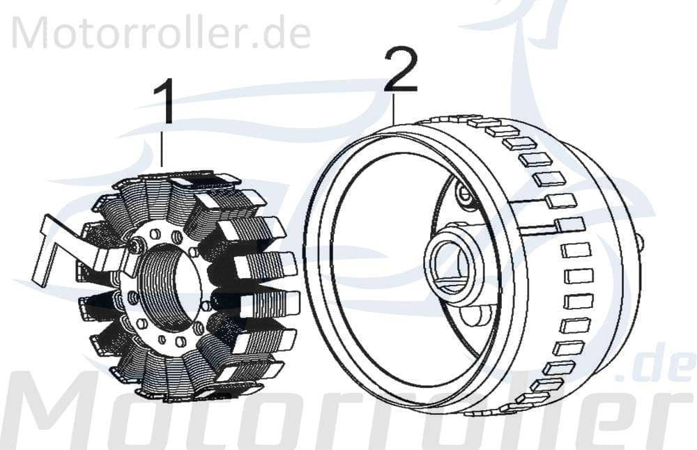 Polrad 250ccm 4Takt 299025000000 Motorroller.de Polradglocke Schwungscheibe Schwungrad Statorscheibe Schwung-Scheibe Außenrad
