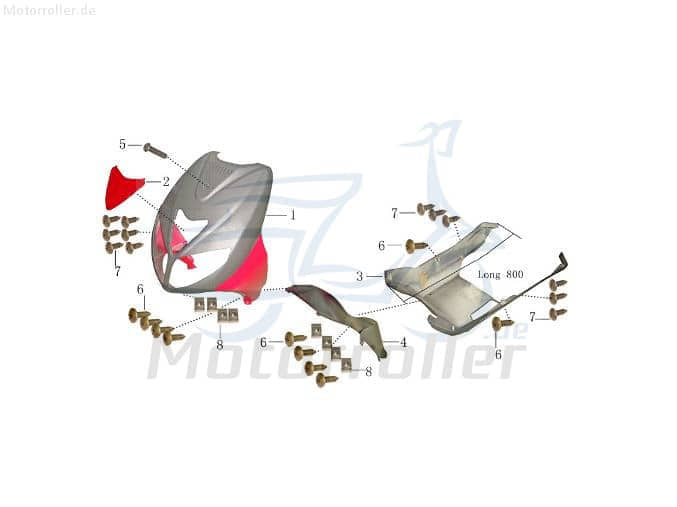 Rex Milano 50 Radlaufschutz Spritzschutz Schutzblech Motorroller.de 50ccm 4Takt 139QMB JSD50QT-13 50cc 4T 139QMA Schmutzfänger Schutz-Blech