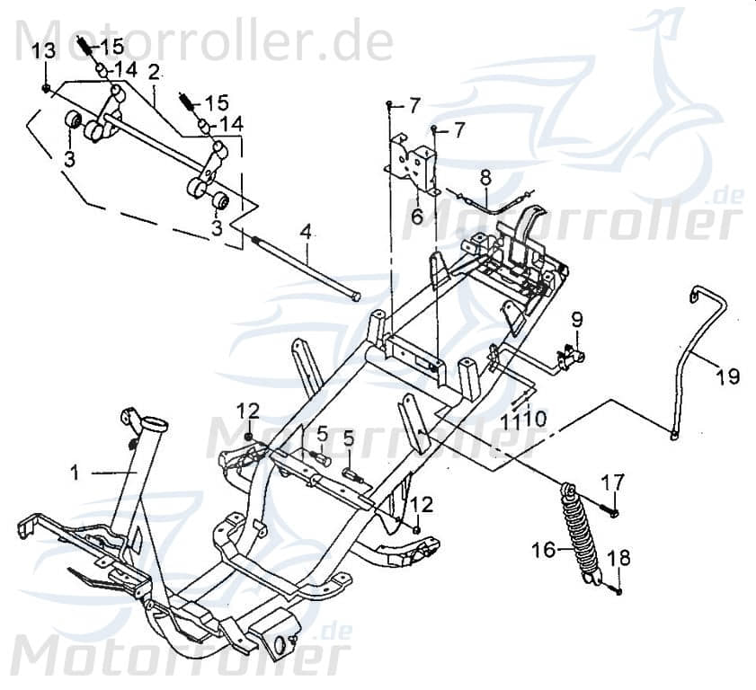 PGO Rahmen schwarz PMX 50 Gestell Metallrahmen Fahrgestell P84210006001 Motorroller.de Rahmenteil Grundgerüst Fahrzeugrahmen Fahrzeuggestell Mokick