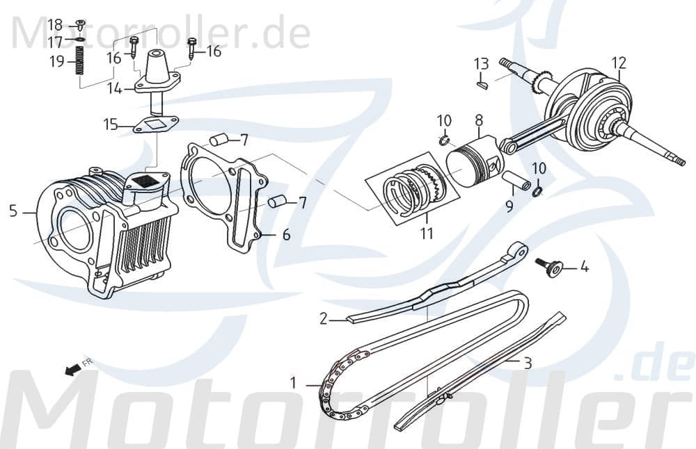 PGO Stranger 50 Kolbenringe Kolbenringsatz E0311 Motorroller.de Verdichtungsringe Yiying Benzhou Kolben-Ring Kompressionsringe Scooter