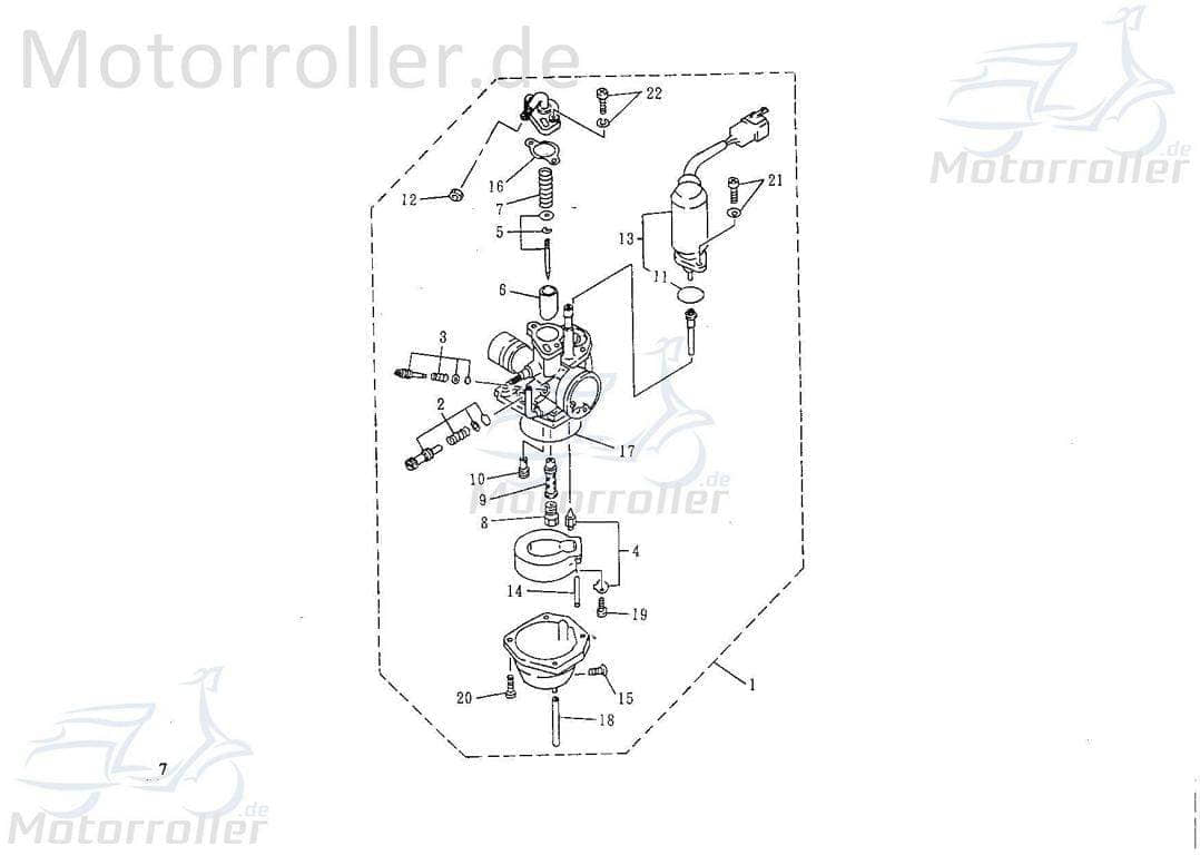 Mikuni Leerlaufdüse Größe 22,5 1E40QMB 50ccm AGM 31230413-9-M Motorroller.de 2Takt Vergaserdüse Nebendüse Nebenluftdüse Einstelldüse Nebenluft-Düse