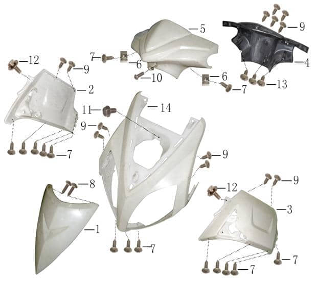 Rex Monaco 125 Lenkerverkleidung Roller 125ccm 4Takt 706319 Motorroller.de Frontverkleidung Frontschürze Frontmaske Lenkerabdeckung Front-Cover