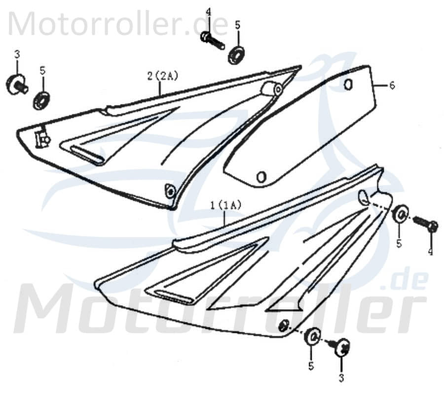 Rex Enduro 125 DD Seitenverkleidung rechts 89465 Motorroller.de Seitendeckel Seitenabdeckung Seitenleiste Seiten-Verkleidung Seiten-leiste Moped