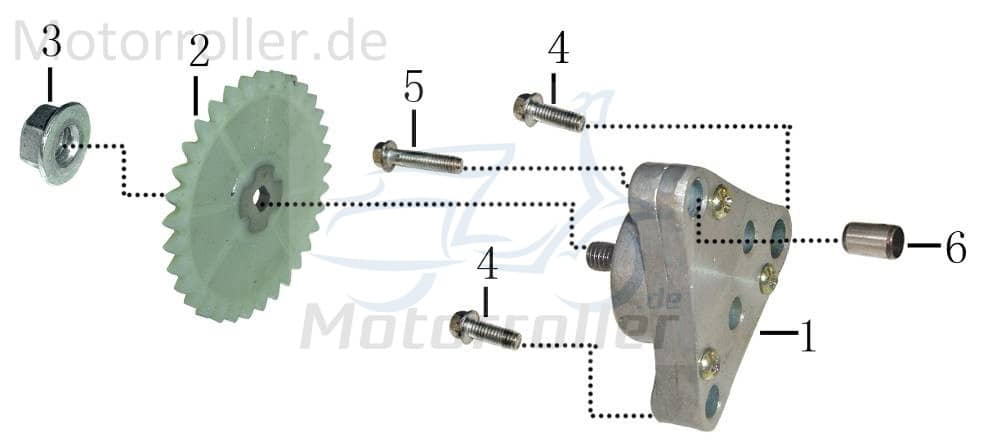 Kettenrad 33 Zähne für Ölpumpe 139QMA 4T 50cc 31111202