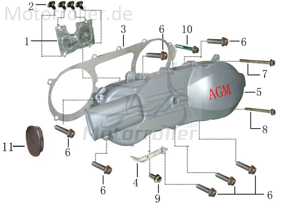 Dichtung Gehäusedeckel links 449mm lang 31121605-1