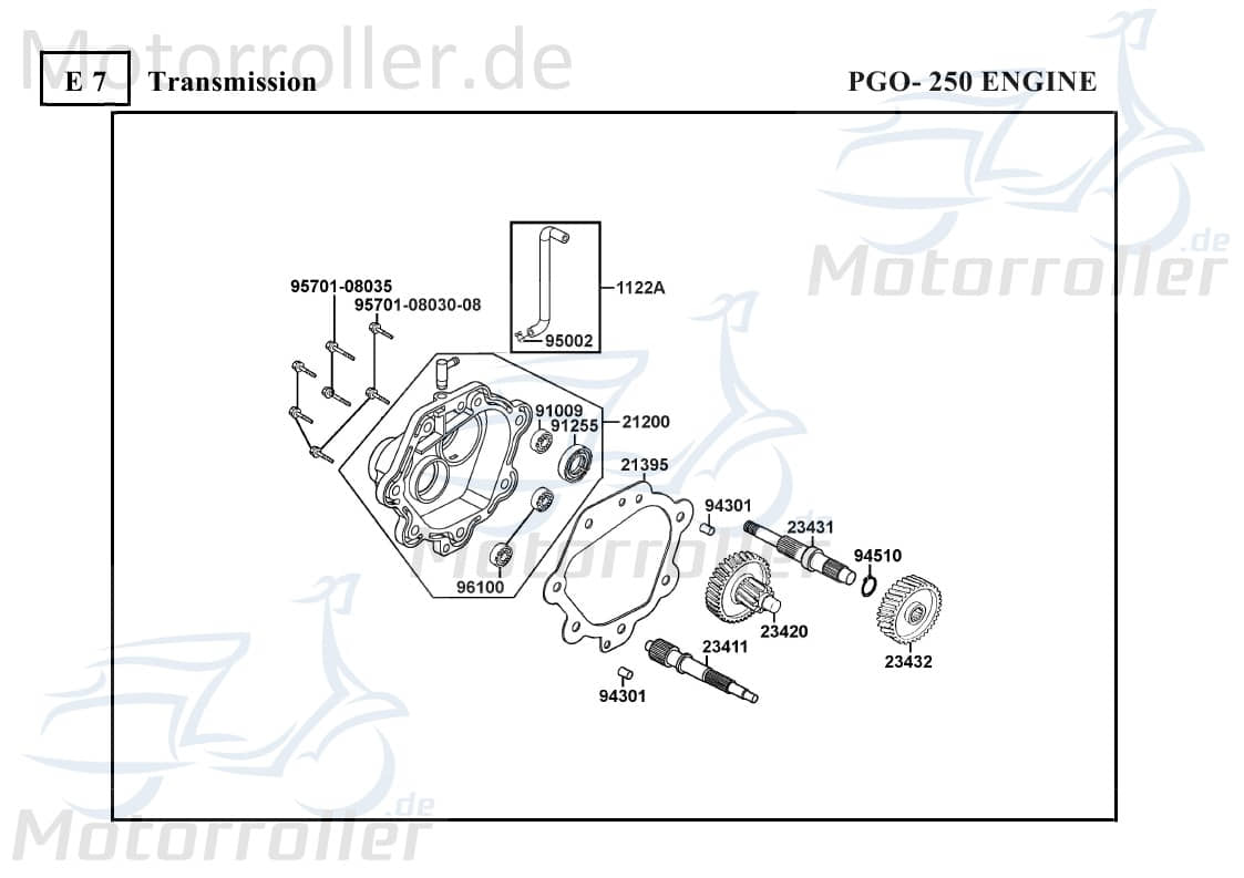 PGO Bugrider 250 Antriebswelle 250ccm 4Takt 23420-KHE7-910.1 Motorroller.de Achse Getriebeeingangswelle Antriebsachse Ausgangswelle Getriebewelle