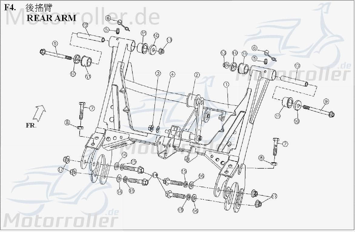 PGO X3-250 Bremssattel links Bremszange Brems-Zange Quad ATV 250ccm 4Takt X24033000000 Motorroller.de Brems-Sattel Bremshalterung Bremsblock UTV