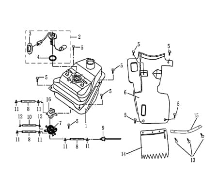 AGM GMX 450 One Kraftstoffhahn Benzinhahn Roller Motorroller.de Kraftstoffventil Jonway 50ccm 4Takt 139QMB JSD50QT-13 50cc 4T 139QMA