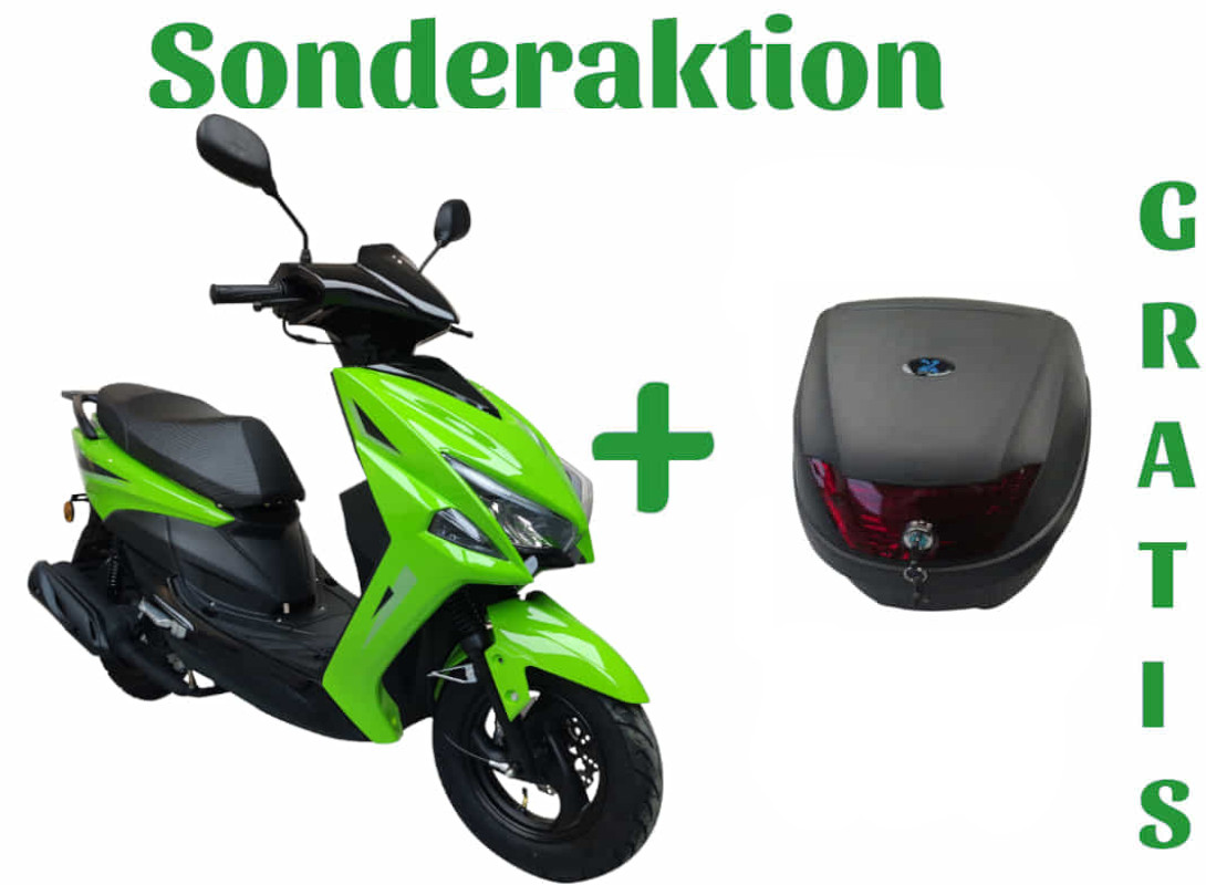 Motorroller GMX 460 Sport SF grün 25 km/h Euro 5 Mokick Scooter Roller