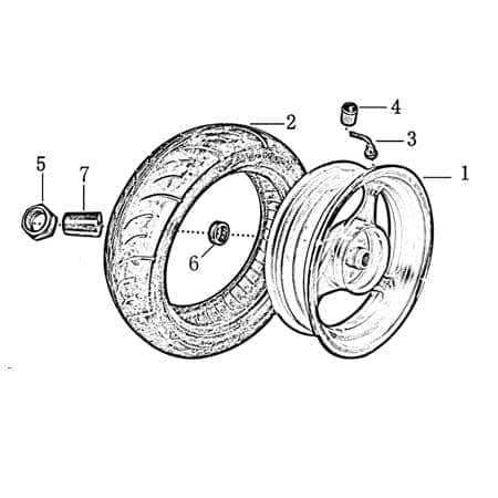 Jonway Stratos Chicago 50 Alufelge hinten Rad 50ccm 2Takt 706687 Motorroller.de 12x3.5 Zoll Alurad Aluminiumfelge 1E40QMB Scooter Ersatzteil