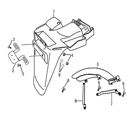 Halter Radabdeckung hinten links Motorroller Rex 700446