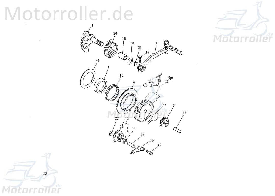 Mitnehmer Kickstarter ID16mm AWA-1PE40QMB-104