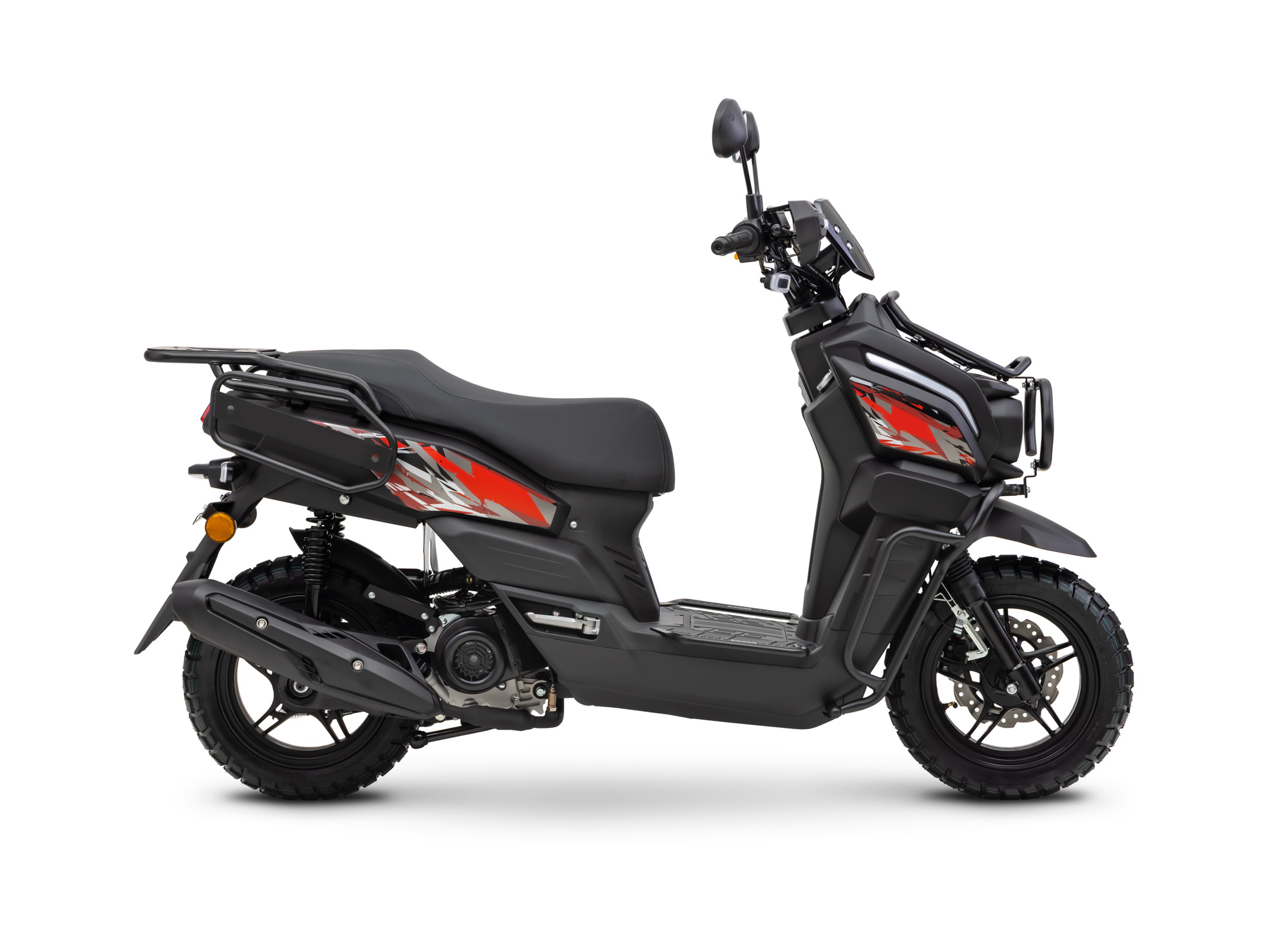 Motorroller Fighter 125 RT schwarz 85 km/h Euro 5+ Scooter Mokick Roller