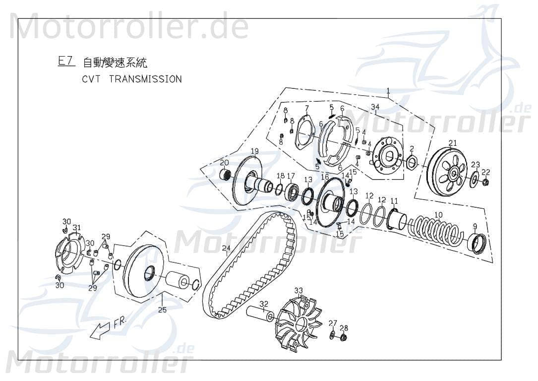 PGO Bugrider 200 Gebläserad Lüfterrad 200ccm-4Takt Flügelrad 200ccm 4Takt C71210600000 Motorroller.de Luftrad Lüfter-Rad Luft-Rad Ventilatorrad Buggy