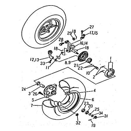 Radlager innen Vorderräder Trommelbremse Quad ATV 99577