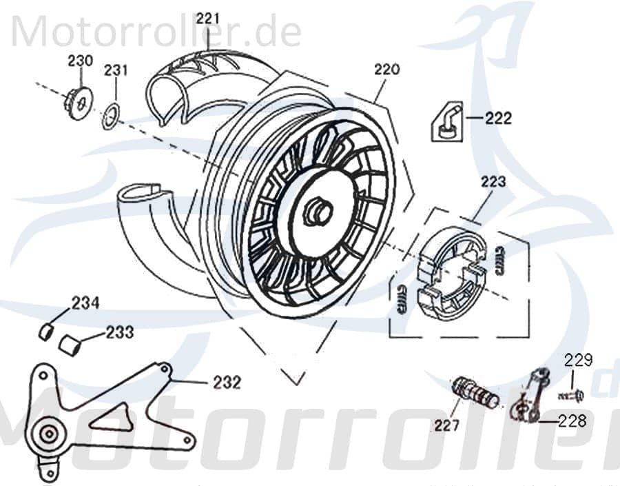 Kreidler Flory 125 Classic Abstandshülse 50ccm 4Takt 42312-PS-9100 Motorroller.de Distanzbuchse Abstandsbuchse 50ccm-4Takt Motorrad Luxxon Emily 50