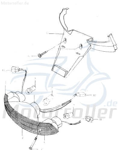 Sundiro XDZ 50 TA Blinkerglas Roller 50ccm 2Takt CEV0049820 Motorroller.de links hinten Blinker-Glas Blinker-Abdeckung Blinkerabdeckung Blinkerkappe