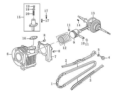 Dichtung Zylinderfuß 4Takt 50cc 139QMB YYGY0500402