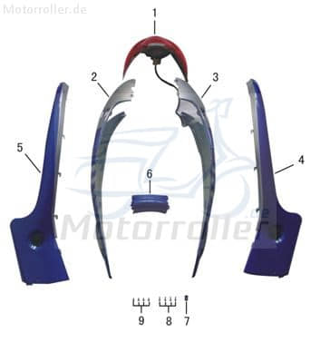 Eppella Eppella Scoody 20 Seitenleiste 50ccm elektro ZW-D-05-HB Motorroller.de Seitenteil Seitenverkleidung Seitenabdeckung Seiten-Verkleidung Guewer