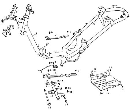Gummipuffer Motorhalter flach 4T 50cc 139QMB BT13960