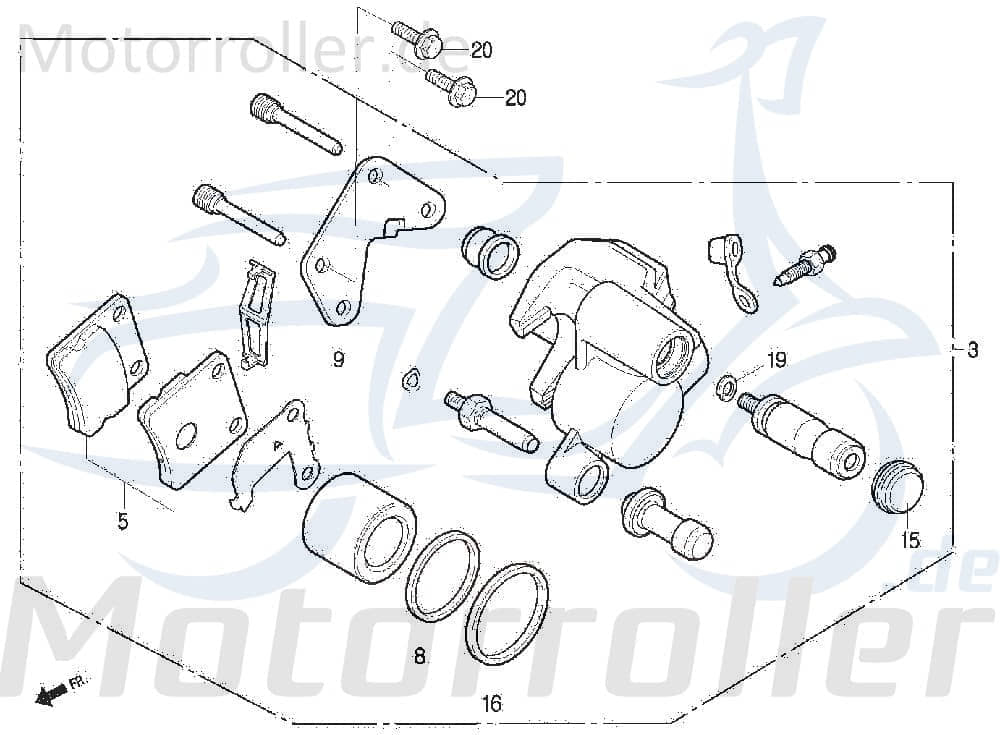 Bremsbeläge Satz Set 40.9x42.7x8mm Bremsbelag SFA257