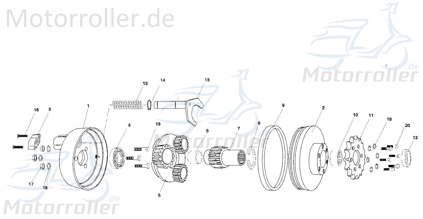 Bundschraube M6x20mm Tongjian Maschinenschraube 150ccm 4Takt Motorroller.de Flanschschraube Flansch-Schraube Maschinen-Schraube Bund-Schraube Buggy