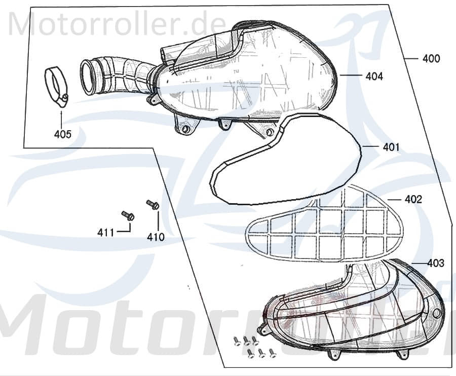 ZNEN Luftfilterdeckel 50ccm 4Takt 17231-ALA1-E000 Motorroller.de Luftfilterabdeckung Luftfilterkasten- Luftfiltergehäusedeckel 50ccm-4Takt