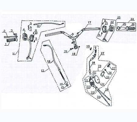 AGM Fighter 50 One Bremszug hinten 50ccm 2Takt 361517000000 Motorroller.de Bowdenzug Bremsleitung Seilzug Bautenzug Bremsseil Bremskabel Brems-Zug