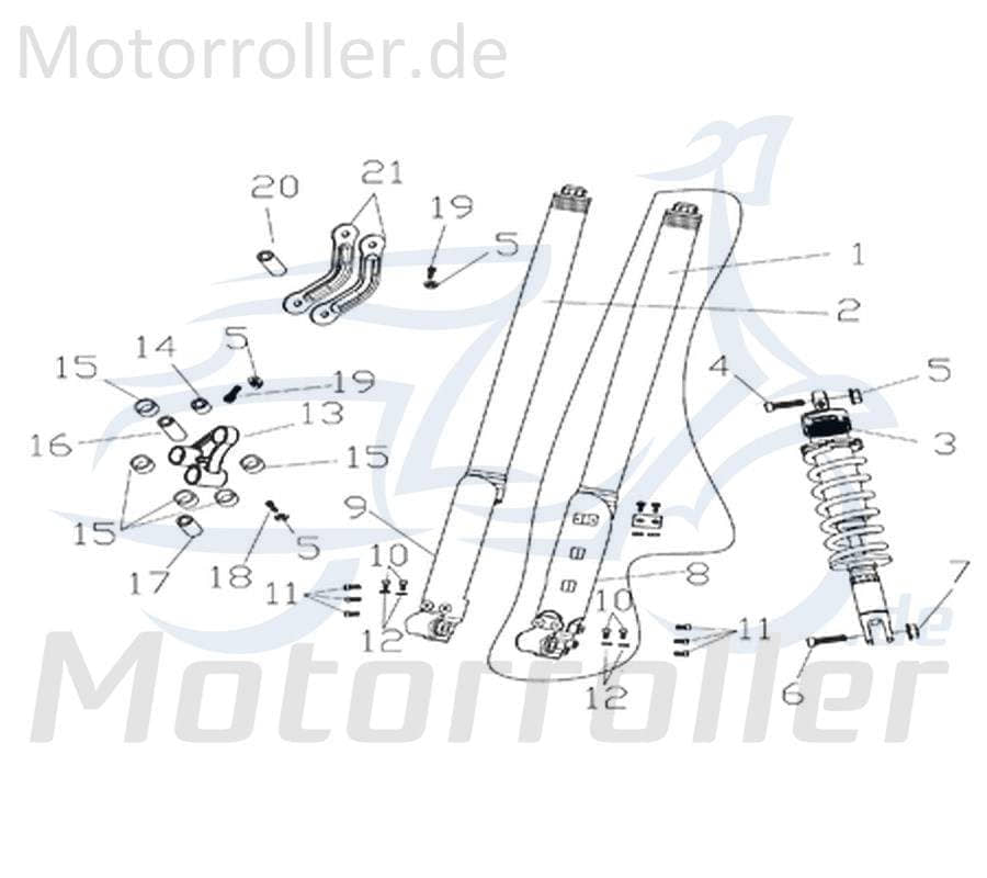 CPI Supermoto 125 DD Verkleidung Gabelbein Stoßdämpfer rechts Y9B-47271-00-67 Motorroller.de Deckel Schutz Verkleidung Platte Cover Blende Motorrad