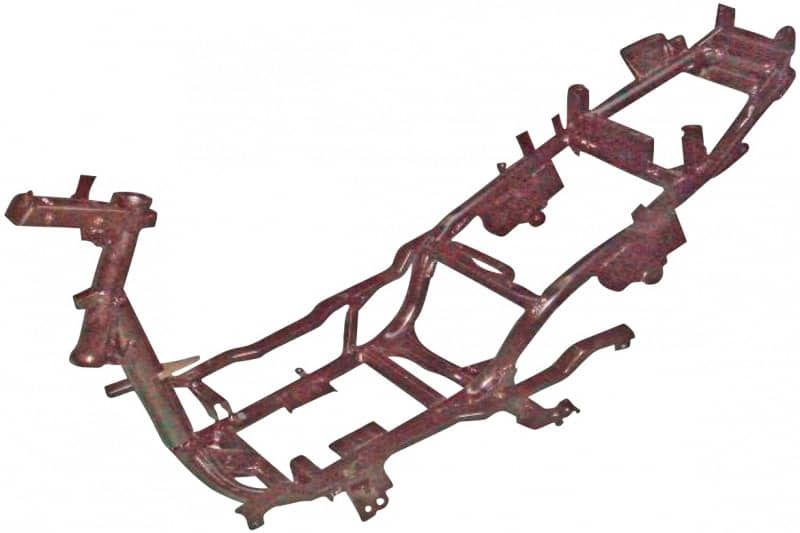 Jonway 1E40QMB Fahrgestell 50ccm 2Takt Rahmen Gestell Motorroller.de AGM YY50QT-28 50cc 2T Minarelli liegend Metallrahmen Rahmenteil