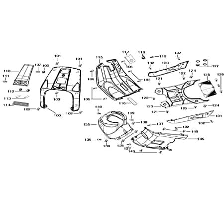 Verkleidung Fussbrett links Motorroller Rex 740831