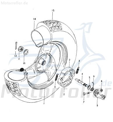 Sundiro XDZ 50 TA Rückholfeder Roller 50ccm 2Takt QM50QW34-2 Motorroller.de Zugfeder Spannfeder 1E40QMB Scooter Ersatzteil Service Inpektion
