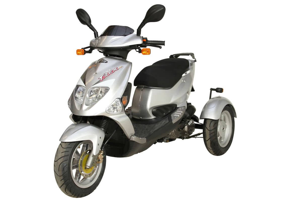 PGO TR3 Trike, Dreiradroller, Motorroller 45 km/h silber Gebraucht Seniorenroller Handicaproller