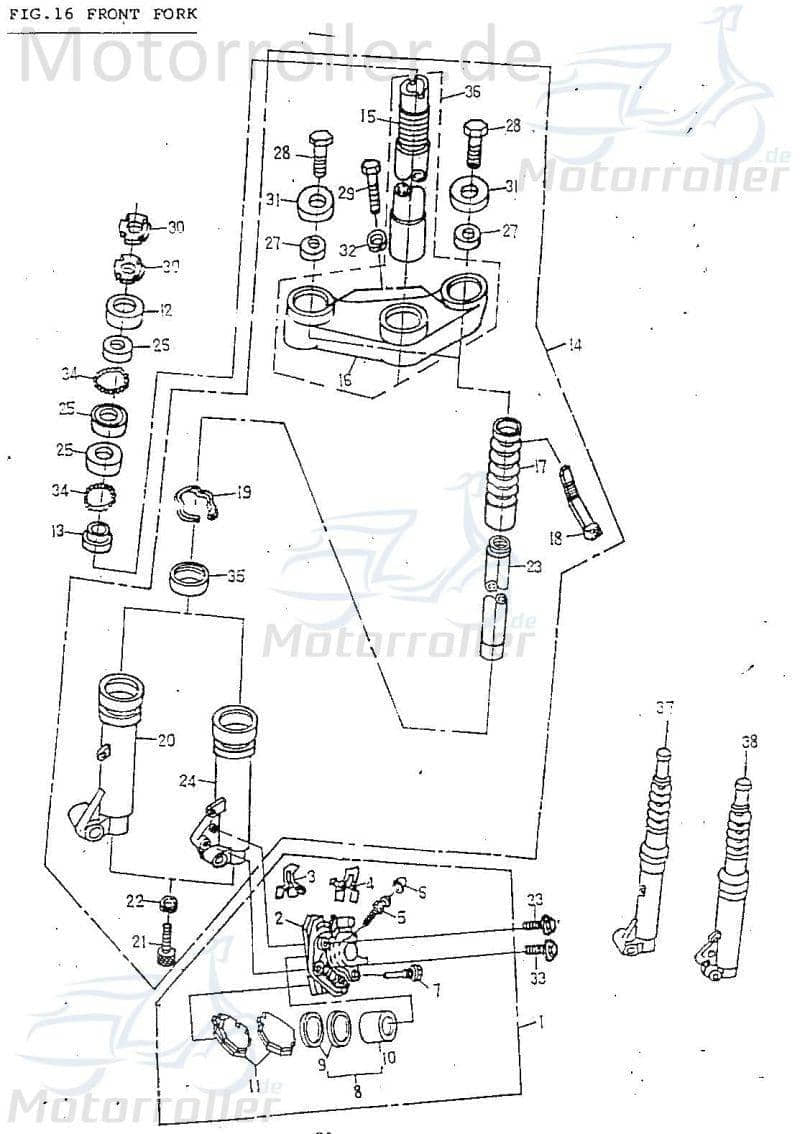 Adly Scoody 50 Faltenbalg Balk für 50ccm 2Takt 51123-107-001 Motorroller.de Gabelbalg Faltenbalk Gabelholmblende Minarelli liegend Scooter Ersatzteil