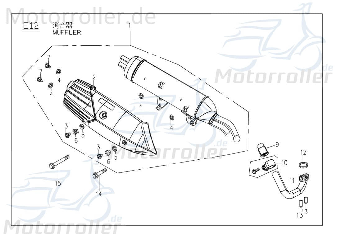 Auspuffblende Auspuff Auspuff-Abdeckung M22810100003