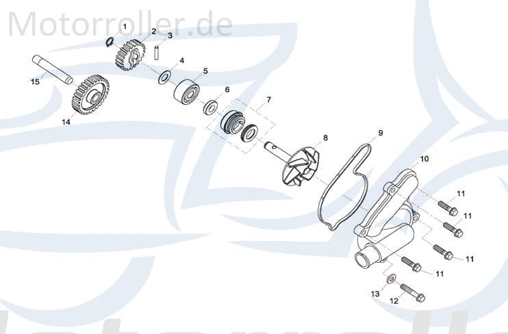 O-Ring 250ccm 4Takt 270015000000 Motorroller.de Wasserpumpe Gummidichtung Dichtring Gummiring Oring Gummi-Ring Dicht-Ring