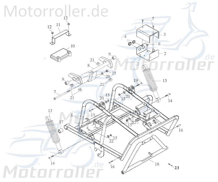 Motorhalter ATK Adly GK 125 Motorlager Achse 125ccm 4Takt Motorroller.de Motorträger Motorhalterung Motor-Halter Motor-Halterung Motor-Lager 152QMI