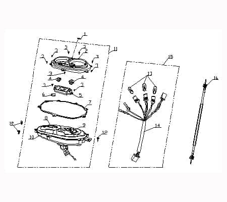 CPI Oliver 50 City Kabelbaum Tacho Roller 50ccm 2Takt 730515 Motorroller.de Tachometer Stromverteiler Kabelbaumverteiler Kabelsatz Kabel-Baum Scooter