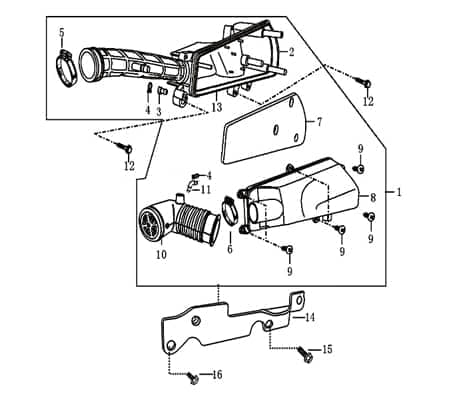 Luftfilterkasten kpl inkl Filter 4t 50cc 139QM-1303/A